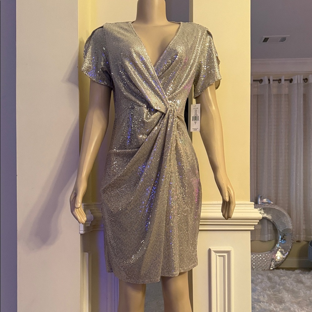 Glamorous Champ/Silver Sequin Mini Dress